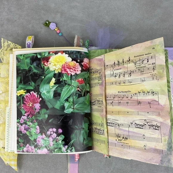 Handmade bunny Easter junk journal (semi bare style) with lots vintage ephemera - Picture 10 of 16